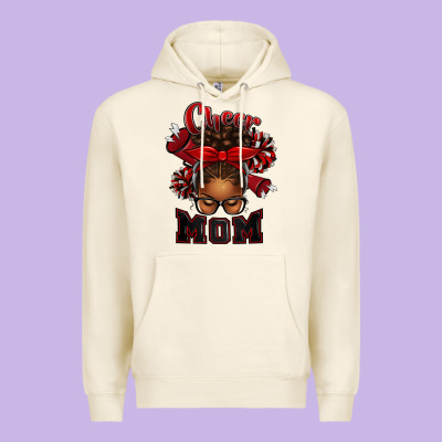 Cheer Mom Afro Messy Bun Premium Hoodie Designed By Texasbilliewilder