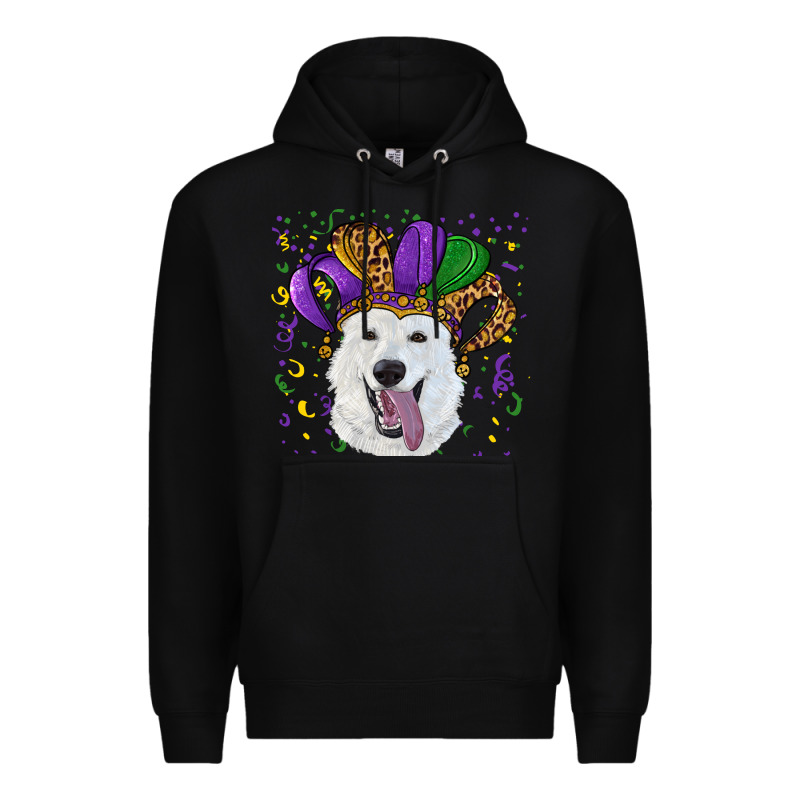 Mardi Gras Hat  White Shepherd Premium Hoodie by RanaPortraitStore | Teevron