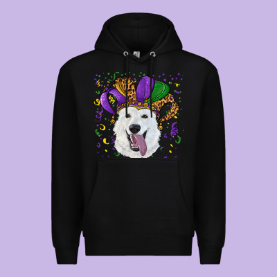 Mardi Gras Hat  White Shepherd Premium Hoodie Designed By Ranaportraitstore