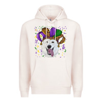 Pale Pink mardi gras hat  white shepherd Premium Hoodie - RanaPortraitStore