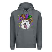 Rock mardi gras hat  white shepherd Premium Hoodie - RanaPortraitStore