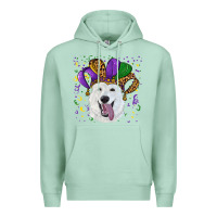 Seafoam mardi gras hat  white shepherd Premium Hoodie - RanaPortraitStore