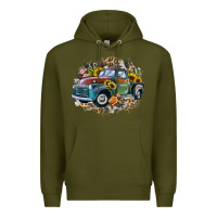 Army Green vintage truck western Premium Hoodie - Zillion Design Studio
