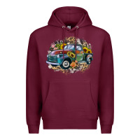 Burgundy vintage truck western Premium Hoodie - Zillion Design Studio