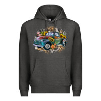 Charcoal Heather vintage truck western Premium Hoodie - Zillion Design Studio
