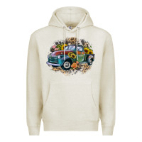 Oatmeal Heather vintage truck western Premium Hoodie - Zillion Design Studio