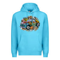Ocean Blue vintage truck western Premium Hoodie - Zillion Design Studio