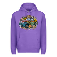 Purple vintage truck western Premium Hoodie - Zillion Design Studio