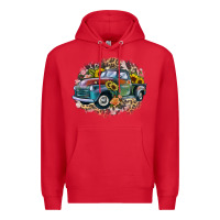 Red vintage truck western Premium Hoodie - Zillion Design Studio
