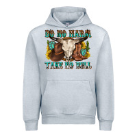 Heather Grey do no harm take no bull western Urban Hoodie - texasbilliewilder