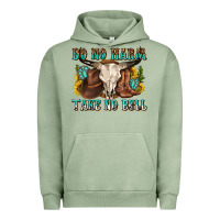 Pigment Oil Green do no harm take no bull western Urban Hoodie - texasbilliewilder