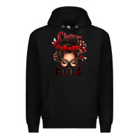 Black cheer mom messy bun Premium Hoodie - texasbilliewilder