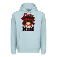 Blue Mist cheer mom messy bun Premium Hoodie - texasbilliewilder