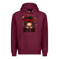Burgundy cheer mom messy bun Premium Hoodie - texasbilliewilder