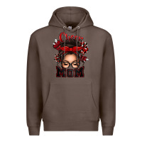 Coffee cheer mom messy bun Premium Hoodie - texasbilliewilder
