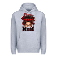 Heather Grey cheer mom messy bun Premium Hoodie - texasbilliewilder