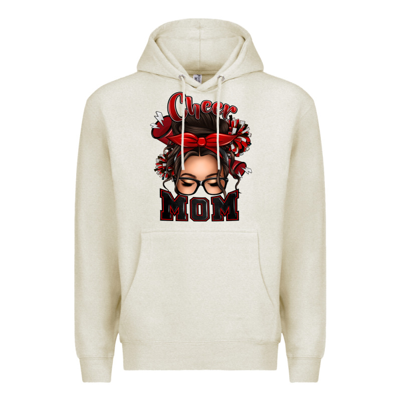 Cheer Mom Messy Bun Premium Hoodie by texasbilliewilder | Teevron