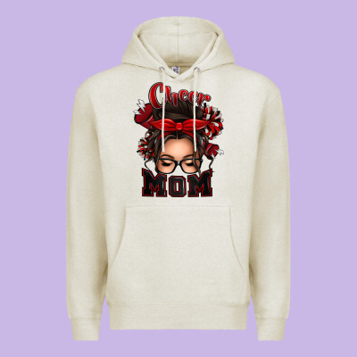 Cheer Mom Messy Bun Premium Hoodie Designed By Texasbilliewilder