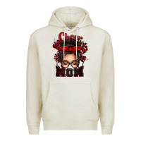 Oatmeal Heather cheer mom messy bun Premium Hoodie - texasbilliewilder