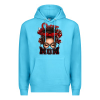 Ocean Blue cheer mom messy bun Premium Hoodie - texasbilliewilder