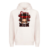 Pale Pink cheer mom messy bun Premium Hoodie - texasbilliewilder
