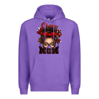 Purple cheer mom messy bun Premium Hoodie - texasbilliewilder