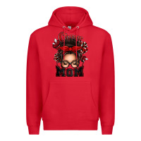 Red cheer mom messy bun Premium Hoodie - texasbilliewilder