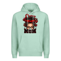 Seafoam cheer mom messy bun Premium Hoodie - texasbilliewilder