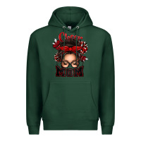 Sports Green cheer mom messy bun Premium Hoodie - texasbilliewilder
