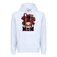 White cheer mom messy bun Premium Hoodie - texasbilliewilder