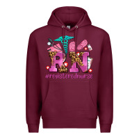 Burgundy registered nurse with crocs Premium Hoodie - AdoDesignShop