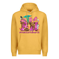 Mustard registered nurse with crocs Premium Hoodie - AdoDesignShop