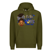 Army Green sorority colors blue and gold it's the self love f Premium Hoodie - texasbilliewilder