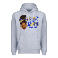 Heather Grey sorority colors blue and gold it's the self love f Premium Hoodie - texasbilliewilder