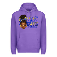 Purple sorority colors blue and gold it's the self love f Premium Hoodie - texasbilliewilder