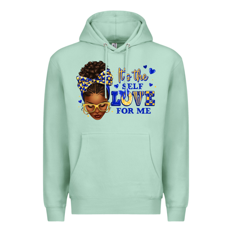 Sorority Colors Blue And Gold It's The Self Love F Premium Hoodie by texasbilliewilder | Teevron