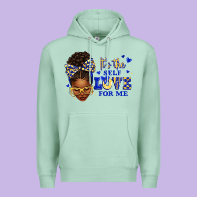 Sorority Colors Blue And Gold It's The Self Love F Premium Hoodie Designed By Texasbilliewilder