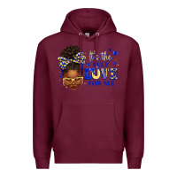 Burgundy sorority colors blue and gold it's the self love f Premium Hoodie - texasbilliewilder