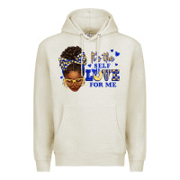 Oatmeal Heather sorority colors blue and gold it's the self love f Premium Hoodie - texasbilliewilder