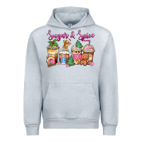 Heather Grey sugar and spice pink gingerbread coffee cups Urban Hoodie - Zillion Design Studio