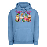 Pigment Pebble Blue sugar and spice pink gingerbread coffee cups Urban Hoodie - Zillion Design Studio