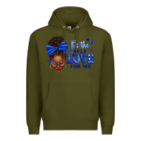 Army Green sorority colors it's the self love for me afro wom Premium Hoodie - texasbilliewilder