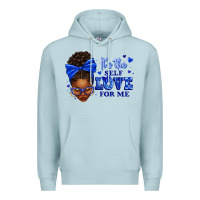 Blue Mist sorority colors it's the self love for me afro wom Premium Hoodie - texasbilliewilder