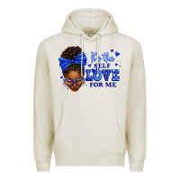 Oatmeal Heather sorority colors it's the self love for me afro wom Premium Hoodie - texasbilliewilder
