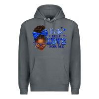 Rock sorority colors it's the self love for me afro wom Premium Hoodie - texasbilliewilder