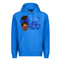 True Royal sorority colors it's the self love for me afro wom Premium Hoodie - texasbilliewilder