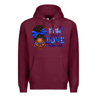 Burgundy sorority colors it's the self love for me afro wom Premium Hoodie - texasbilliewilder