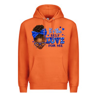 Carrot sorority colors it's the self love for me afro wom Premium Hoodie - texasbilliewilder
