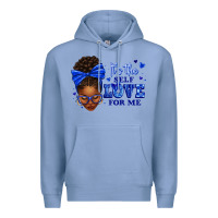Colony Blue sorority colors it's the self love for me afro wom Premium Hoodie - texasbilliewilder