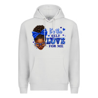 Dove Grey sorority colors it's the self love for me afro wom Premium Hoodie - texasbilliewilder